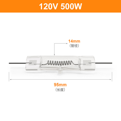 Bol de Met twee uiteinden van het stadiumhalogeen 120V het Werk Gloeilamp van het 500 Wattshalogeen