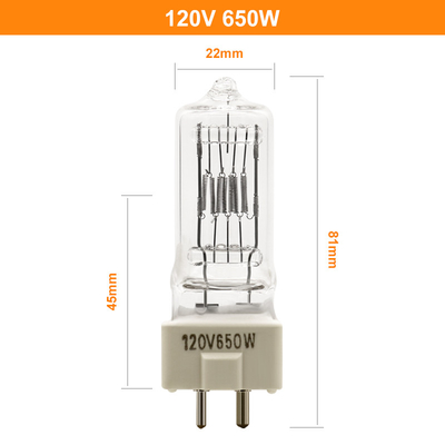 van de het Halogeenbol van 650w 120v van het het Kwartshalogeen de Schijnwerper van de de Vervangingsbol