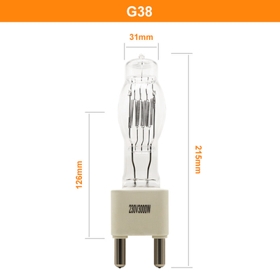 Lichte G38 3200K het Stadiumstudio van 230V 3000W Marine Searchlight Bulbs Boat Halogen