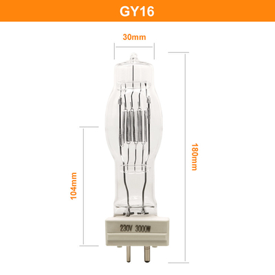 Van het het Kwartshalogeen van GY16 3000W de Lamp 3200k Marine Searchlight Bulbs With Radiator