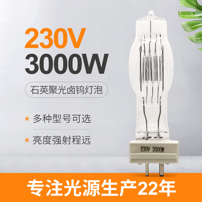 Van het het Kwartshalogeen van GY16 3000W de Lamp 3200k Marine Searchlight Bulbs With Radiator