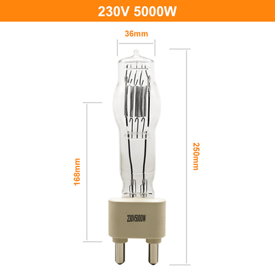 van het de Studiokwarts van 230V 5000W G38 van de de Gloeilampenboot het Halogeenlamp 180mm 125000lm