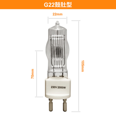 van het de Lamp de Enige Gebeëindigde Halogeen van 230v 2000w G22 Gloeilamp 3200k 300Hours