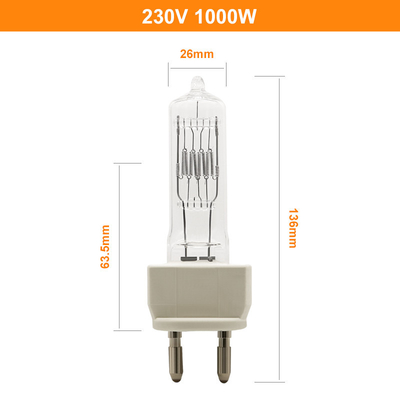 230v 1000w kiezen de Gebeëindigde van de de Filmstudio van de Halogeen Gloeilamp van de de Verlichtingsfilmprojector Lampen 300h uit