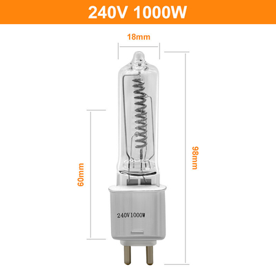 van het Halogeenbipin van 240V 1000W G9.5 de Gloeilampen Infrarode het Verwarmen Film Gloeilamp 98mm
