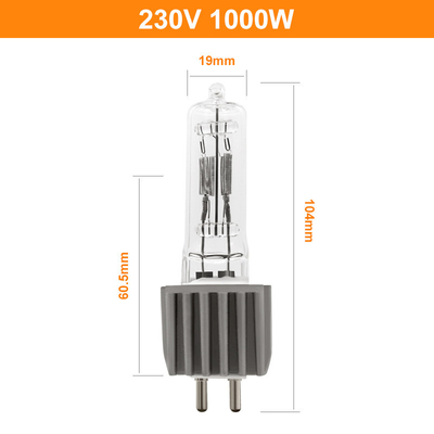 G9.5 2 de Studio Enige Gebeëindigde 250h van Pin Halogen Bulb Lamp 230V 1000W