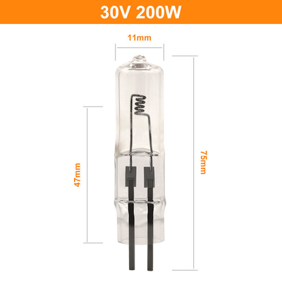 van de het Halogeenvertoning van 30V 200W Optische Lamp Twee Pin Halogen Bulb Small Bead-Tussenvoegseltype
