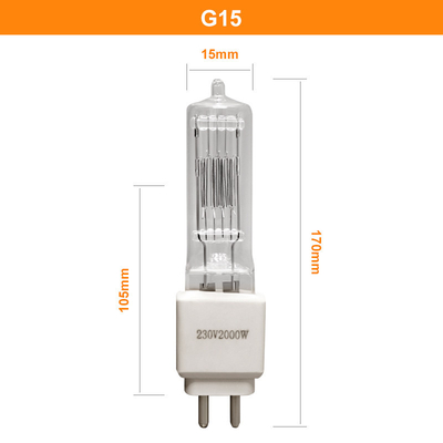2000w bi Pin Halogen Bulb 230v 50000 Lumen G15