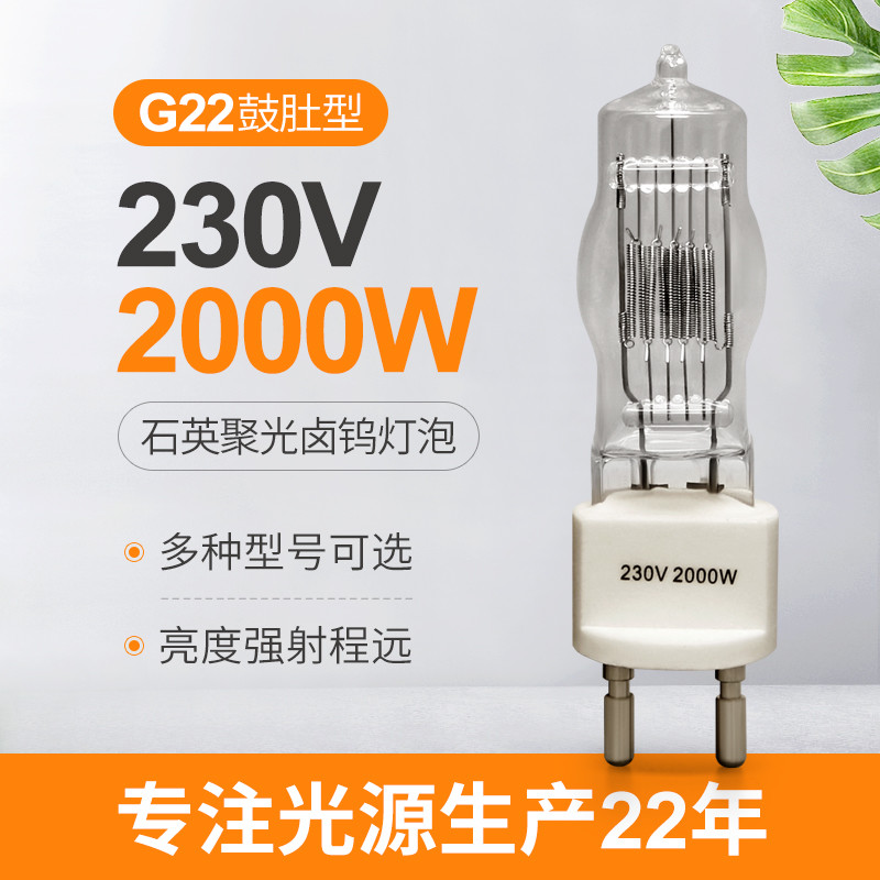 van het de Lamp de Enige Gebeëindigde Halogeen van 230v 2000w G22 Gloeilamp 3200k 300Hours