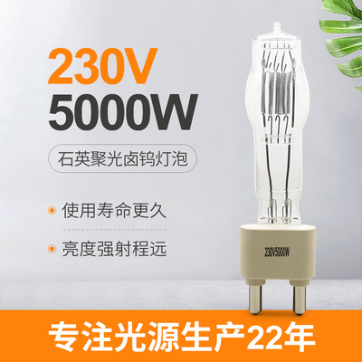 van het de Studiokwarts van 230V 5000W G38 van de de Gloeilampenboot het Halogeenlamp 180mm 125000lm